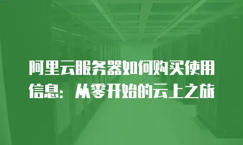 阿里云服务器如何购买使用信息：从零开始的云上之旅
