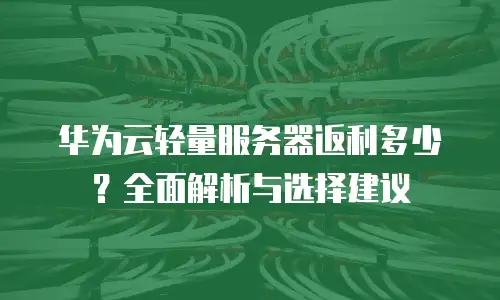 华为云轻量服务器返利多少？全面解析与选择建议