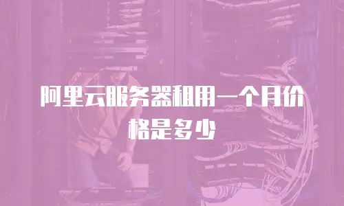 阿里云服务器租用一个月价格是多少