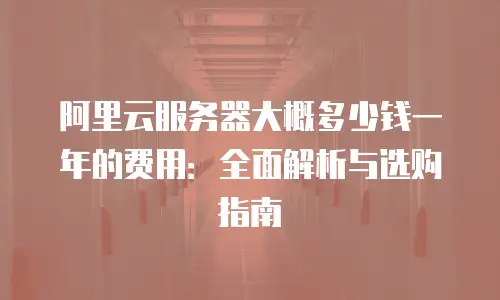 阿里云服务器大概多少钱一年的费用：全面解析与选购指南