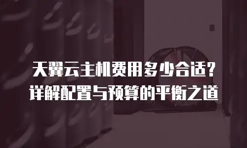 天翼云主机费用多少合适？详解配置与预算的平衡之道