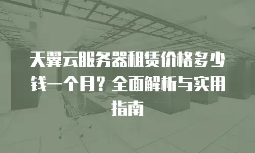 天翼云服务器租赁价格多少钱一个月？全面解析与实用指南
