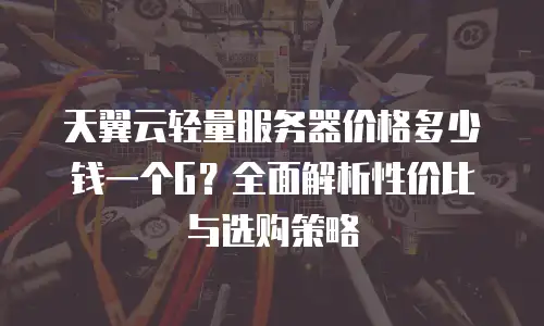 天翼云轻量服务器价格多少钱一个G？全面解析性价比与选购策略