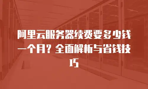 阿里云服务器续费要多少钱一个月？全面解析与省钱技巧