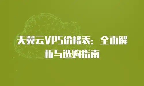 天翼云VPS价格表：全面解析与选购指南