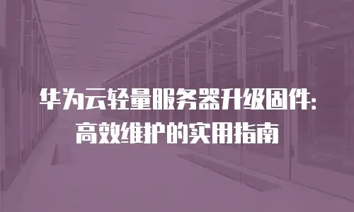 华为云轻量服务器升级固件：高效维护的实用指南