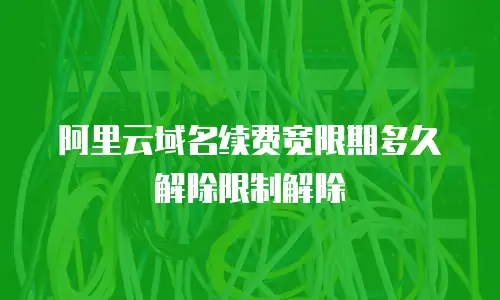 阿里云域名续费宽限期多久解除限制解除