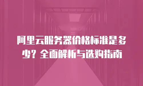 阿里云服务器价格标准是多少？全面解析与选购指南