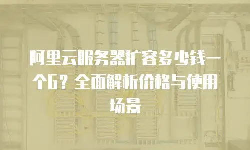 阿里云服务器扩容多少钱一个G？全面解析价格与使用场景