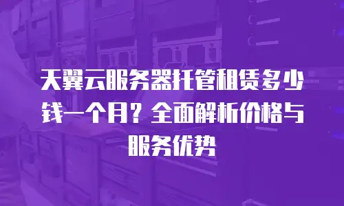 天翼云服务器托管租赁多少钱一个月？全面解析价格与服务优势