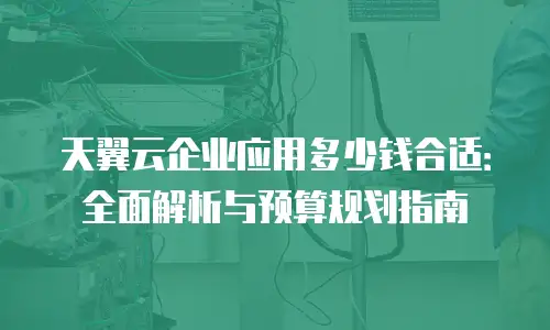 天翼云企业应用多少钱合适：全面解析与预算规划指南