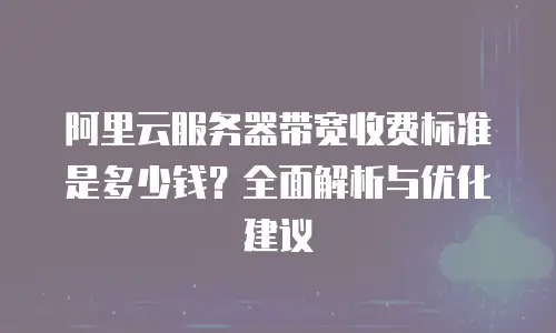 阿里云服务器带宽收费标准是多少钱？全面解析与优化建议