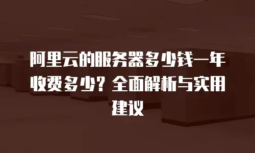 阿里云的服务器多少钱一年收费多少？全面解析与实用建议