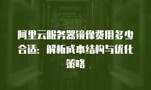 阿里云服务器镜像费用多少合适：解析成本结构与优化策略
