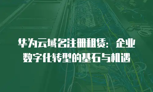 华为云域名注册租赁：企业数字化转型的基石与机遇