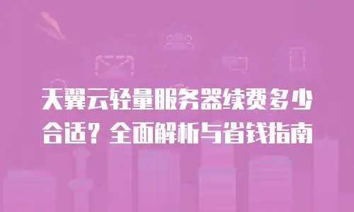 天翼云轻量服务器续费多少合适？全面解析与省钱指南