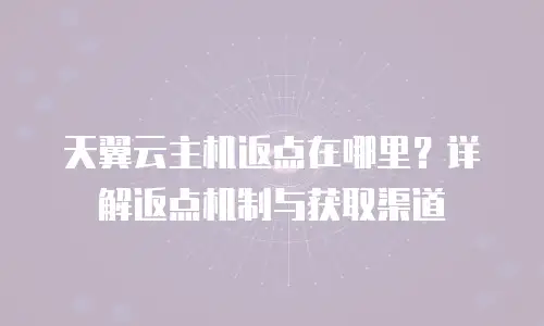 天翼云主机返点在哪里？详解返点机制与获取渠道