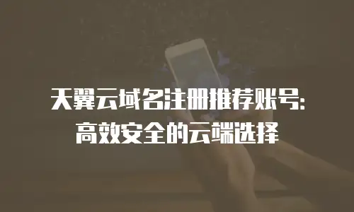 天翼云域名注册推荐账号：高效安全的云端选择