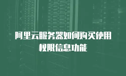 阿里云服务器如何购买使用权限信息功能