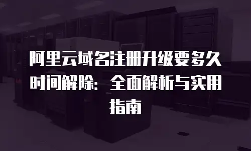 阿里云域名注册升级要多久时间解除：全面解析与实用指南