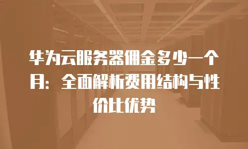 华为云服务器佣金多少一个月：全面解析费用结构与性价比优势