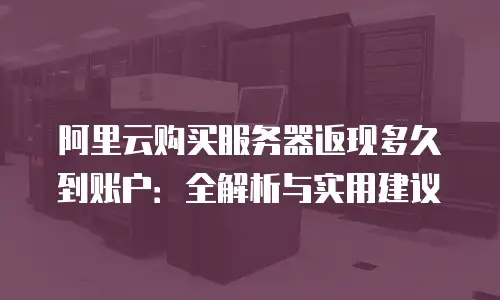 阿里云购买服务器返现多久到账户：全解析与实用建议
