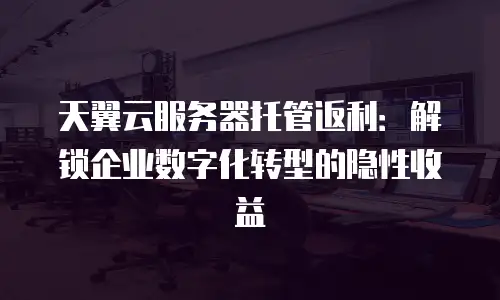 天翼云服务器托管返利：解锁企业数字化转型的隐性收益