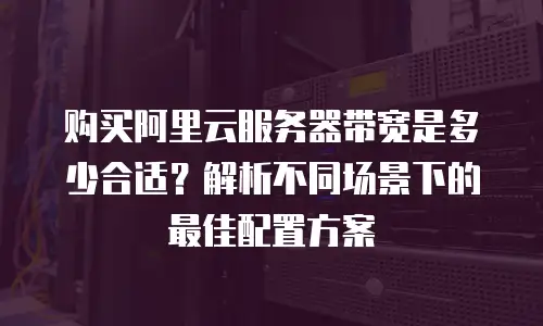 购买阿里云服务器带宽是多少合适？解析不同场景下的最佳配置方案