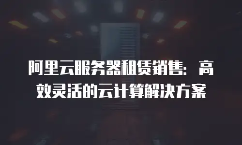 阿里云服务器租赁销售：高效灵活的云计算解决方案
