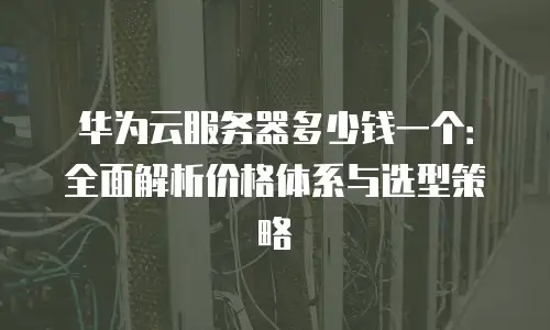 华为云服务器多少钱一个：全面解析价格体系与选型策略