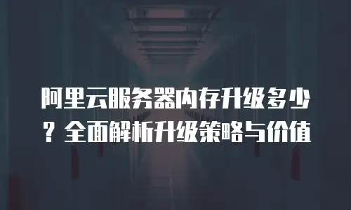 阿里云服务器内存升级多少？全面解析升级策略与价值