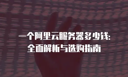 一个阿里云服务器多少钱：全面解析与选购指南