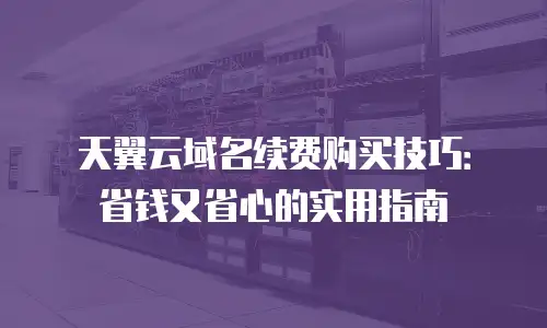 天翼云域名续费购买技巧：省钱又省心的实用指南