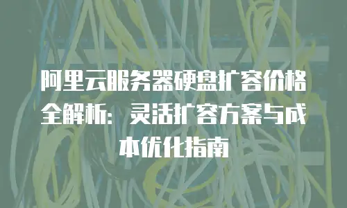 阿里云服务器硬盘扩容价格全解析：灵活扩容方案与成本优化指南