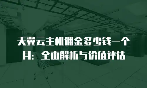 天翼云主机佣金多少钱一个月：全面解析与价值评估