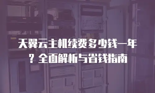 天翼云主机续费多少钱一年？全面解析与省钱指南