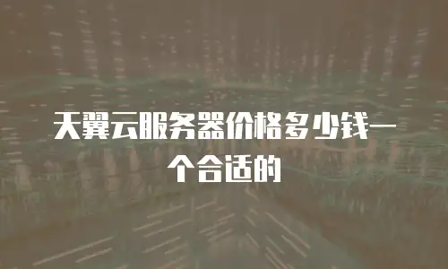 天翼云服务器价格多少钱一个合适的