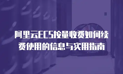 阿里云ECS按量收费如何续费使用的信息与实用指南