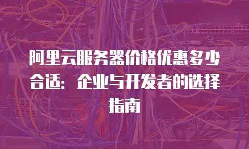 阿里云服务器价格优惠多少合适：企业与开发者的选择指南