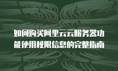 如何购买阿里云云服务器功能使用权限信息的完整指南