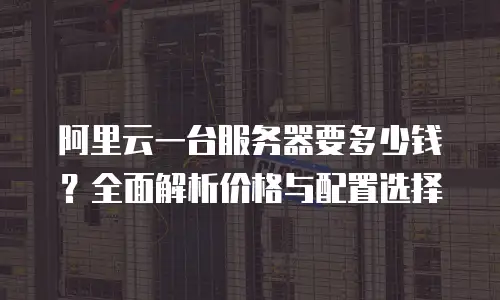 阿里云一台服务器要多少钱？全面解析价格与配置选择