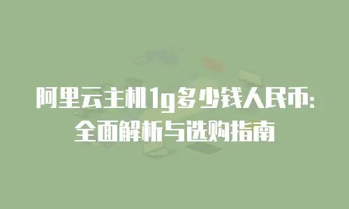 阿里云主机1g多少钱人民币：全面解析与选购指南