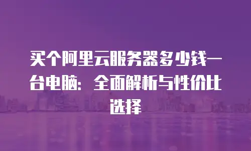买个阿里云服务器多少钱一台电脑：全面解析与性价比选择