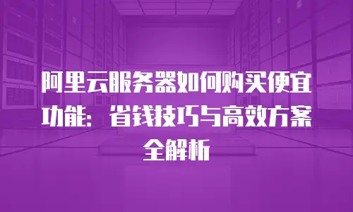 阿里云服务器如何购买便宜功能：省钱技巧与高效方案全解析