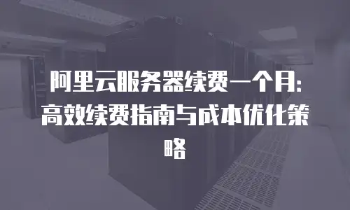 阿里云服务器续费一个月：高效续费指南与成本优化策略