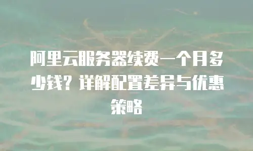阿里云服务器续费一个月多少钱？详解配置差异与优惠策略
