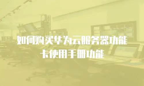 如何购买华为云服务器功能卡使用手册功能