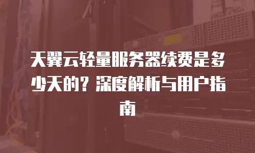 天翼云轻量服务器续费是多少天的？深度解析与用户指南