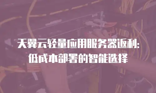 天翼云轻量应用服务器返利：低成本部署的智能选择