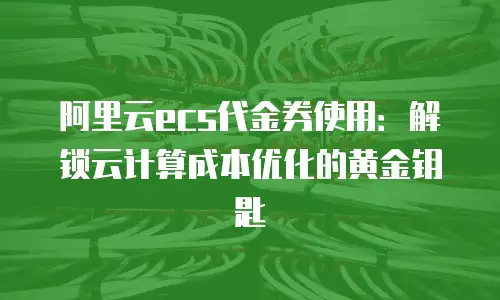 阿里云ecs代金券使用：解锁云计算成本优化的黄金钥匙